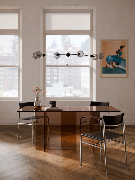 Anousa Glass Dining Table, 180 x 90 cm