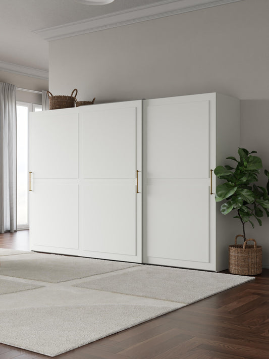 Charvella Sliding-Door Modular Wardrobe, 300 cm Wide, in Various Sizes
