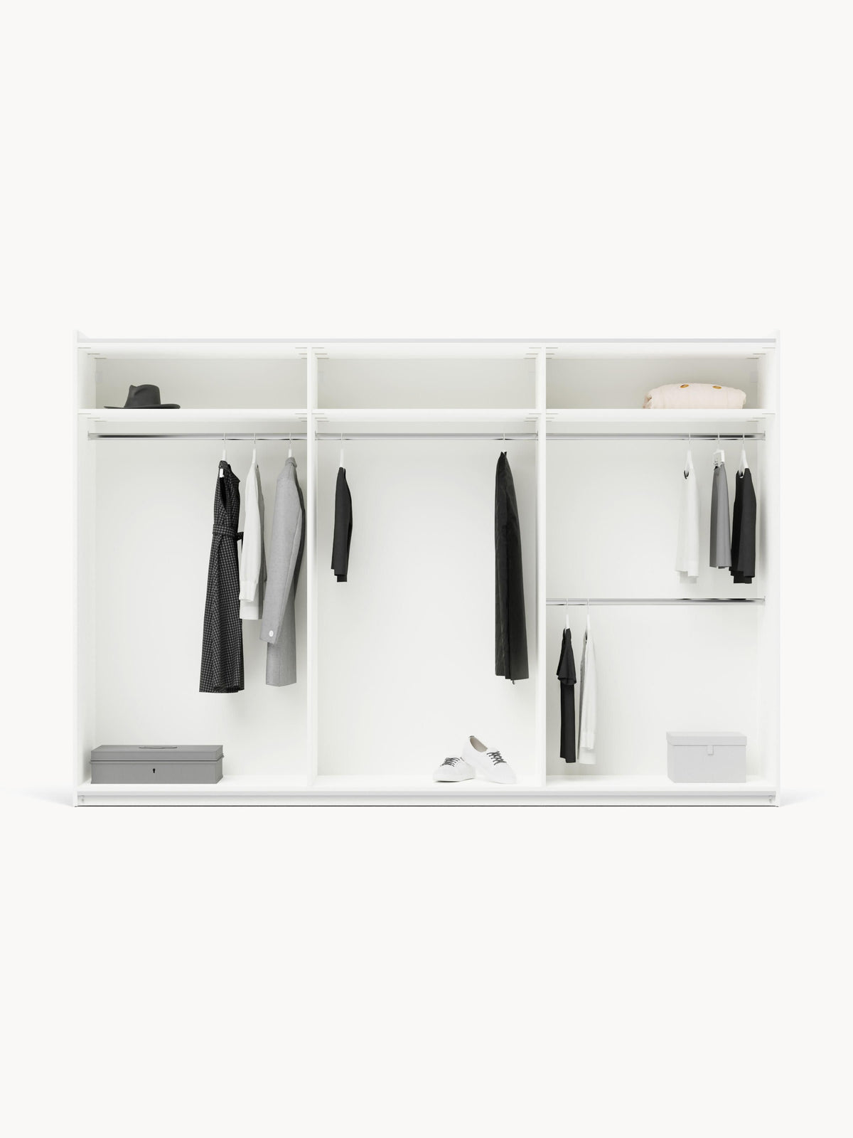 Charvella Sliding-Door Modular Wardrobe, 300 cm Wide, in Various Sizes
