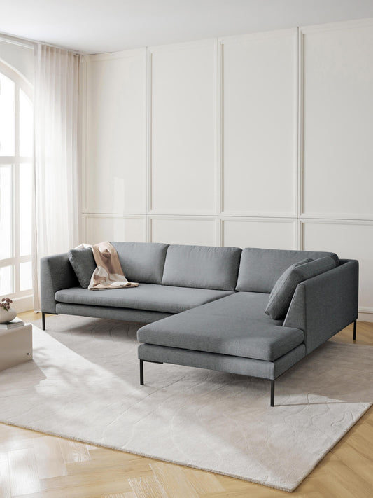 Emvira Corner Sofa with Metal Legs