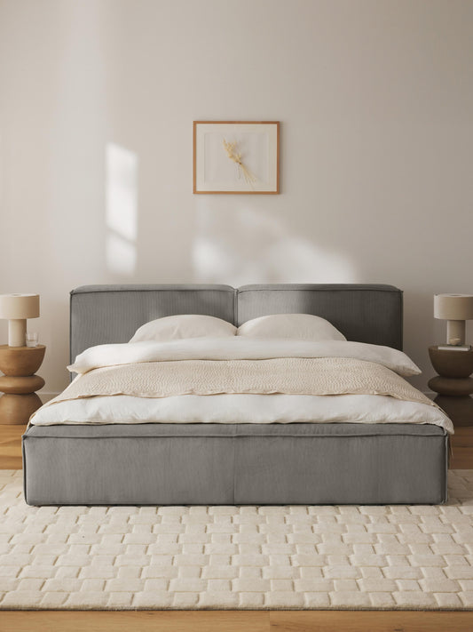 Lennvik Corduroy Upholstered Bed