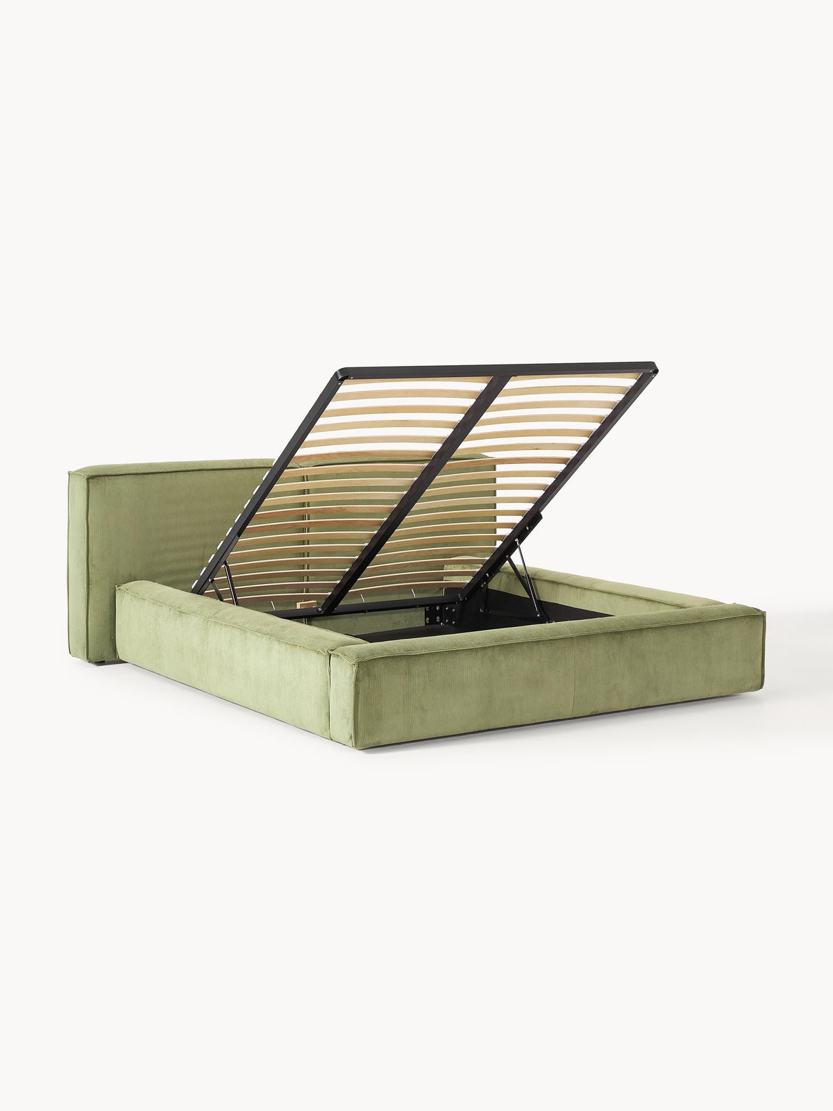 Lennvik Corduroy Upholstered Bed with Storage