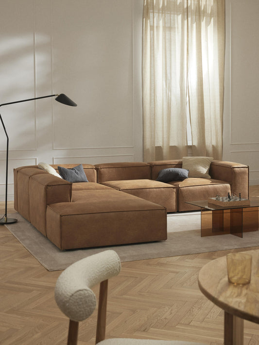Lennvik Modular XL Leather Corner Sofa (4-Seater)