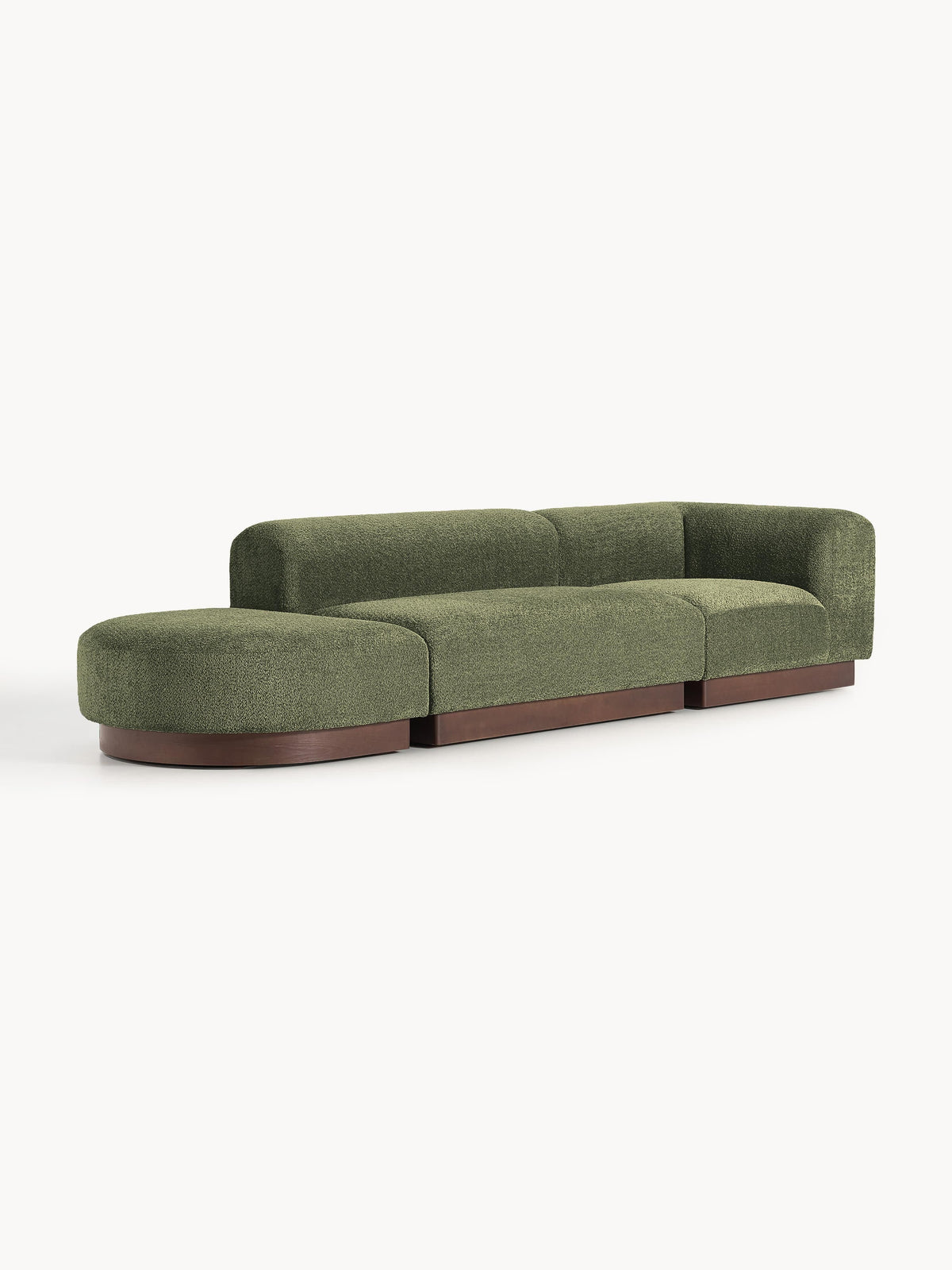 Natvira Modular Ottoman in Teddy Bouclé with Stool (Left/Right)