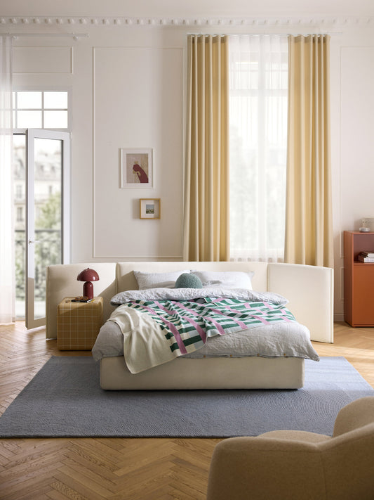 Otvano Upholstered Bed with Folding Headboard