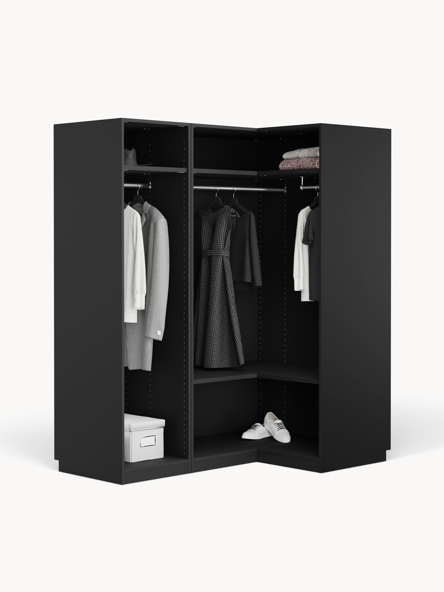 Simvera Modular Corner Wardrobe, 165 cm Wide, in Various Sizes