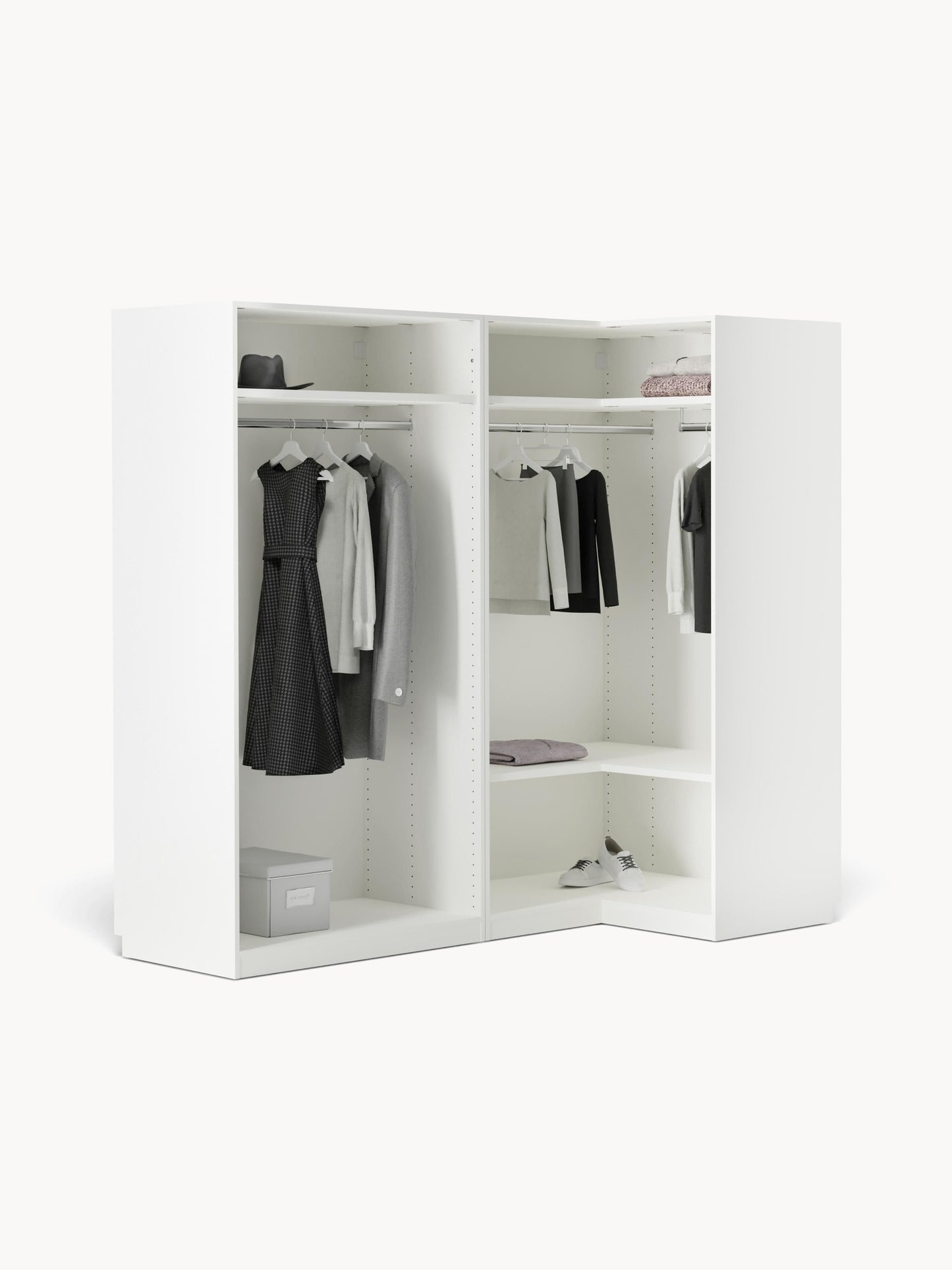 Simvera Modular Corner Wardrobe, 215 cm Wide, in Various Sizes