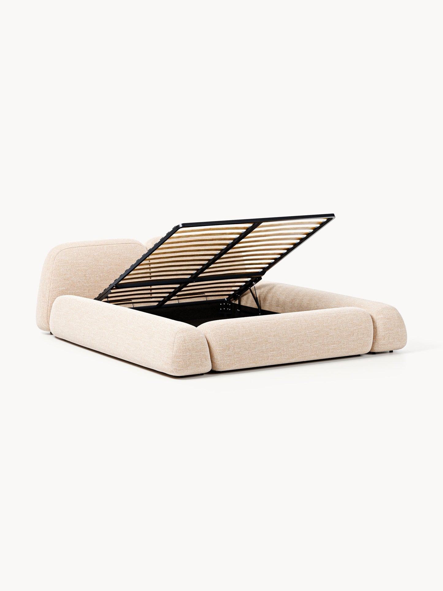 Wolvara Bouclé Upholstered Bed with Storage