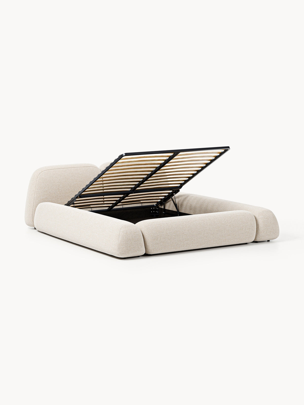 Wolvara Bouclé Upholstered Bed with Storage