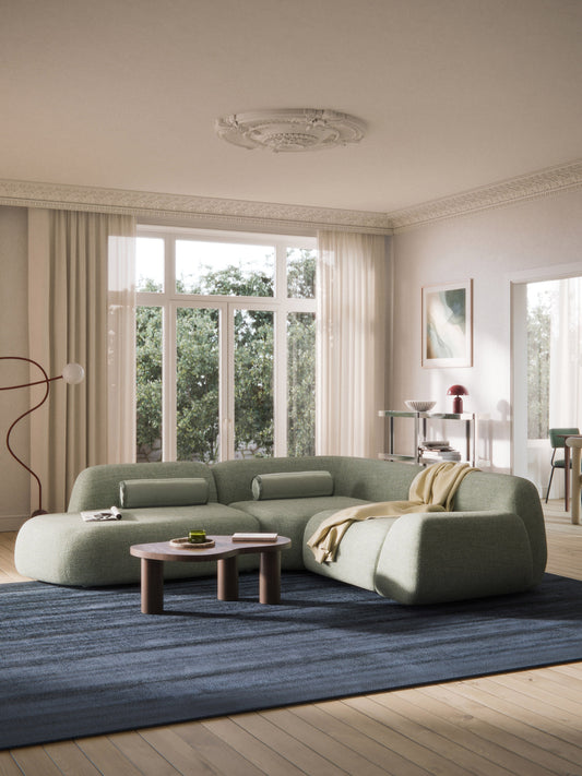 Wolvara Modular Bouclé Corner Sofa with Chaise Longue (4-Seater)