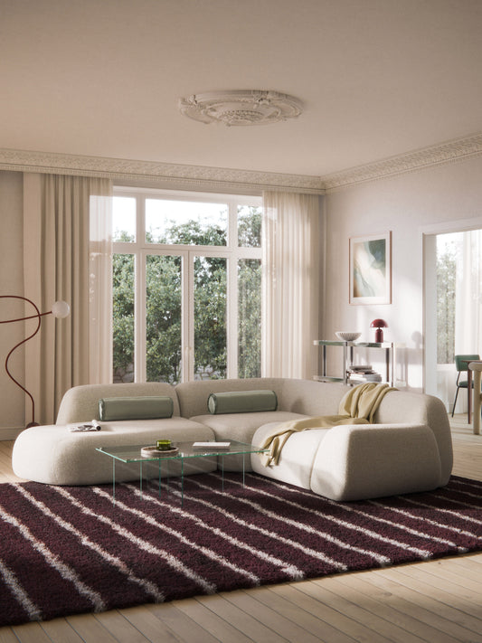 Wolvara Modular Bouclé Corner Sofa with Chaise Longue (4-Seater)