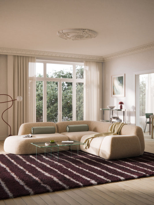 Wolvara Modular Bouclé Corner Sofa with Chaise Longue (4-Seater)