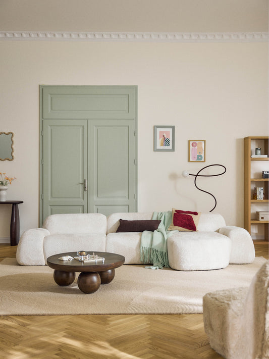 Wolvara Modular Teddy Bouclé Corner Sofa, 4-Seater