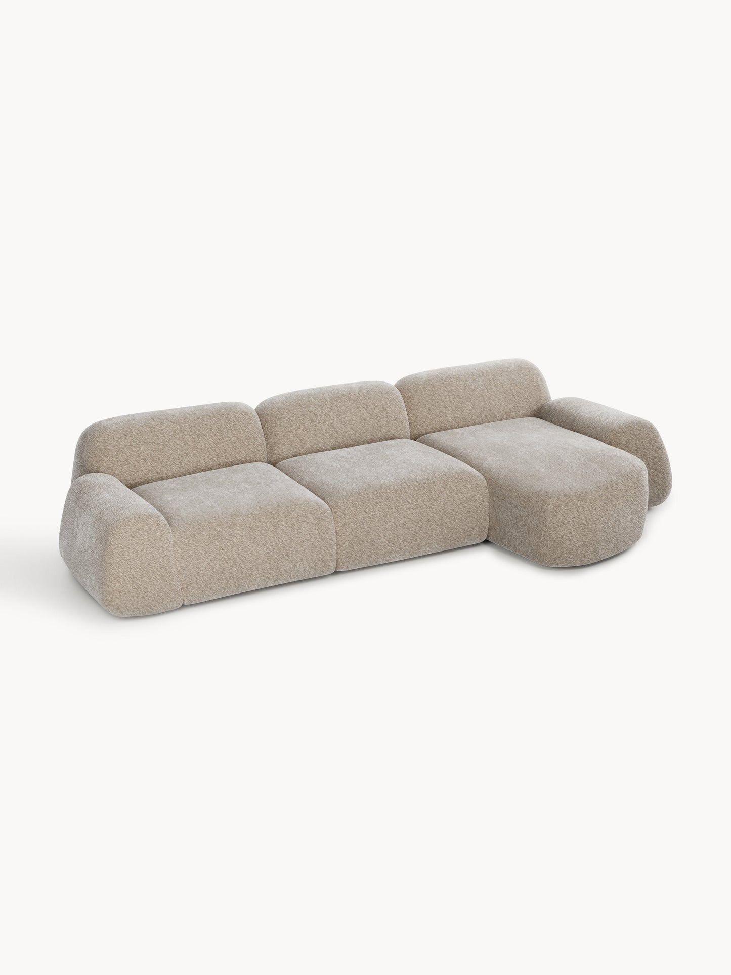 Wolvara Modular Teddy Corner Sofa, 4-Seater