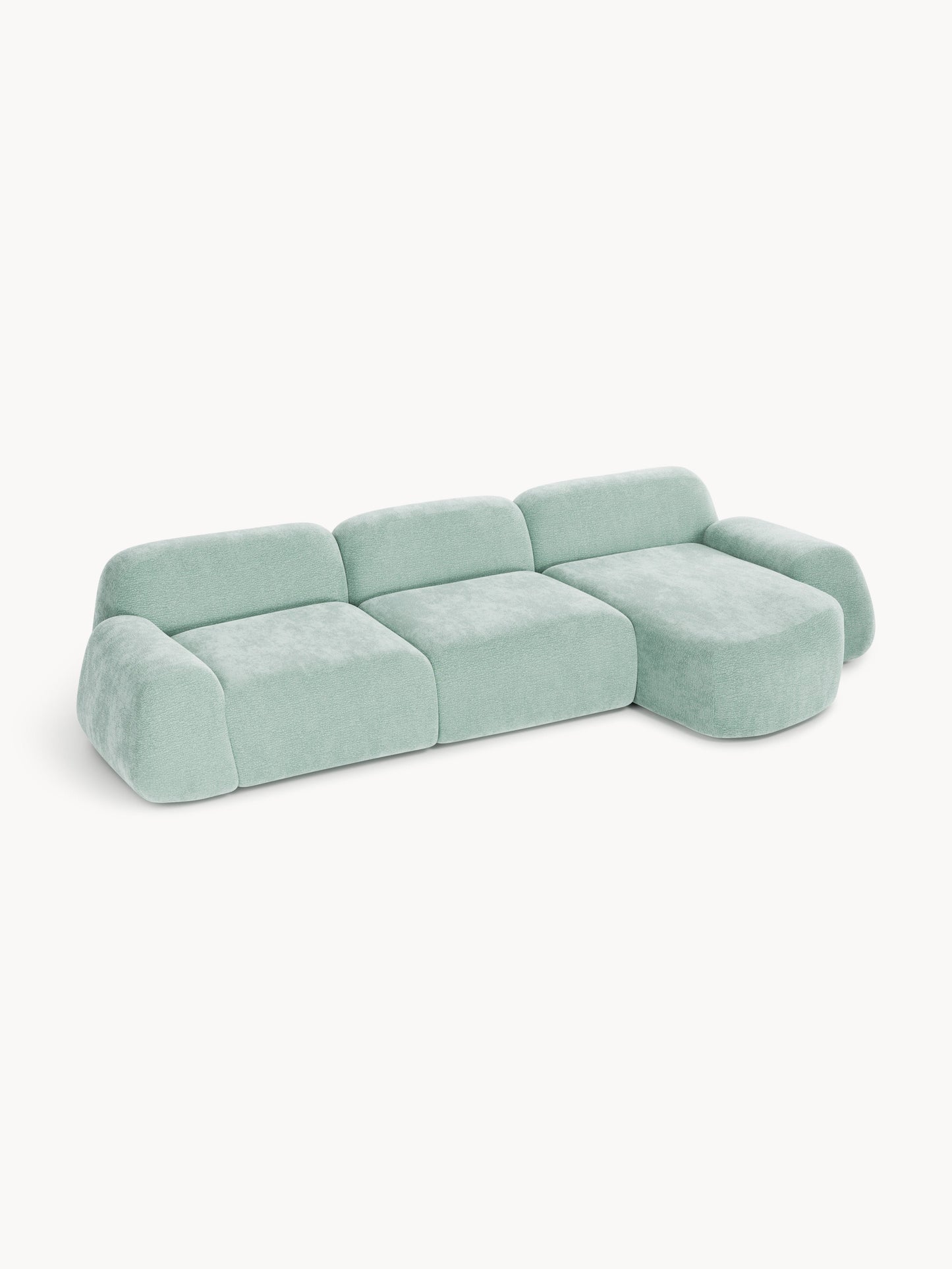 Wolvara Modular Teddy Corner Sofa, 4-Seater