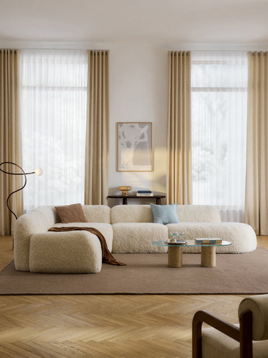 Wolvara Modular XL Teddy Corner Sofa with Chaise Longue