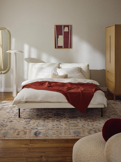 Amelva Upholstered Teddy Bouclé Bed