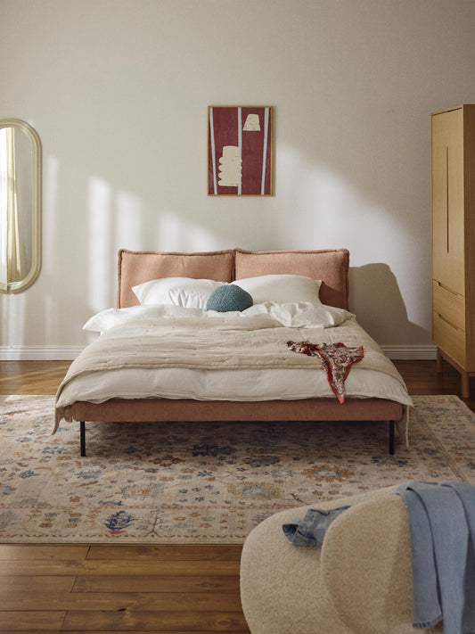 Amelva Upholstered Teddy Bouclé Bed