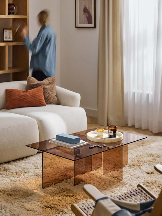 Anousa Coffee Table in Glass, W 102 cm