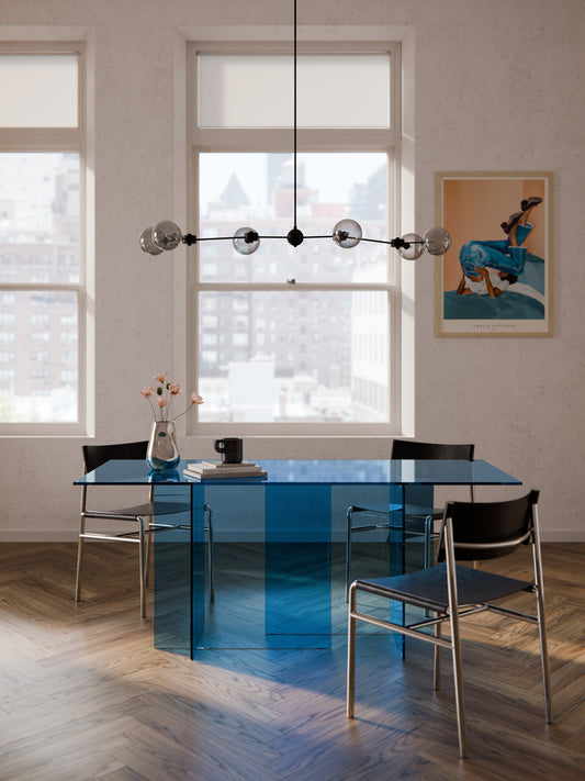 Anousa Glass Dining Table, 180 x 90 cm
