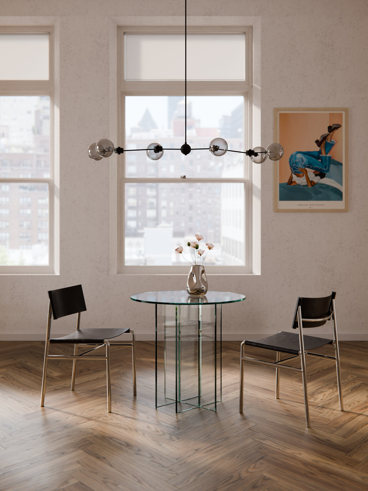 Anousa Round Glass Dining Table, in Various Sizes