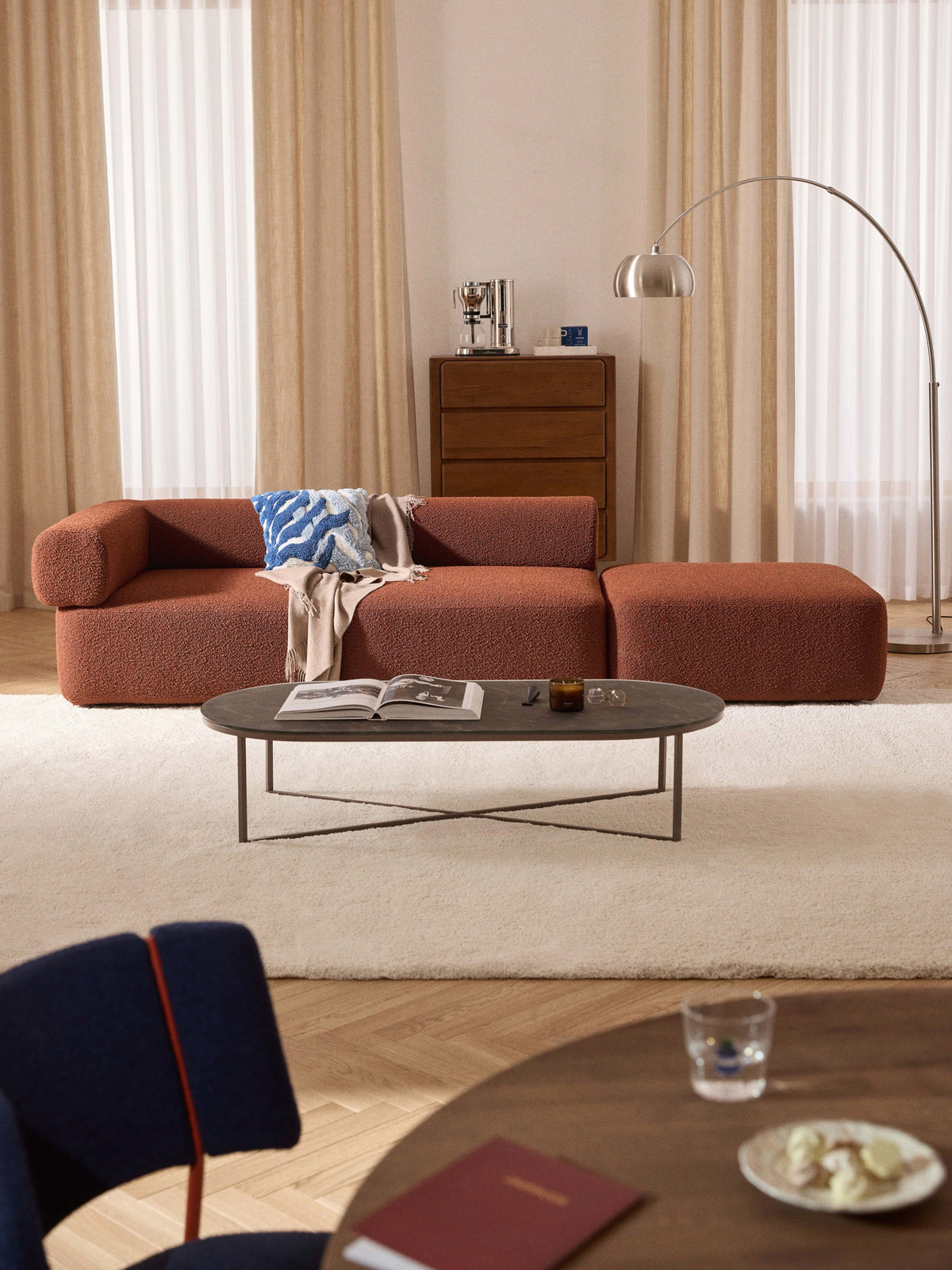Antvaro Modular Ottoman in Bouclé
