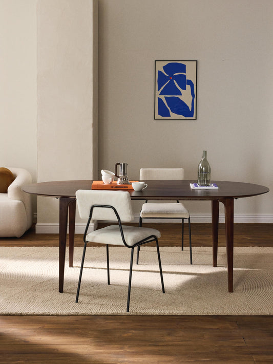 Archvero Oval Dining Table in Mango Wood, 200 x 100 cm