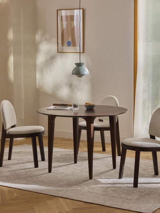 Archvero Round Dining Table in Mango Wood, Ø 110 cm