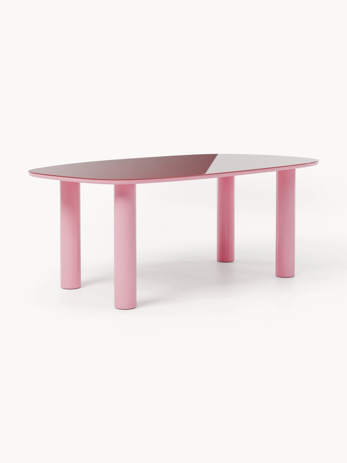 Benvaro Organic Dining Table with Glass Top, 200 x 110 cm