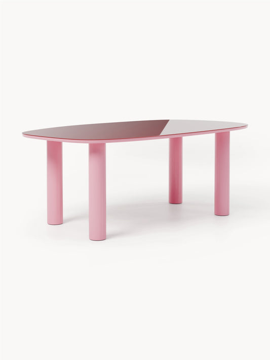Benvaro Organic Dining Table with Glass Top, 200 x 110 cm