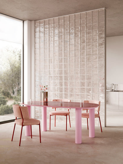 Benvaro Organic Dining Table with Glass Top, 200 x 110 cm