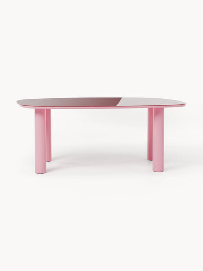 Benvaro Organic Dining Table with Glass Top, 200 x 110 cm
