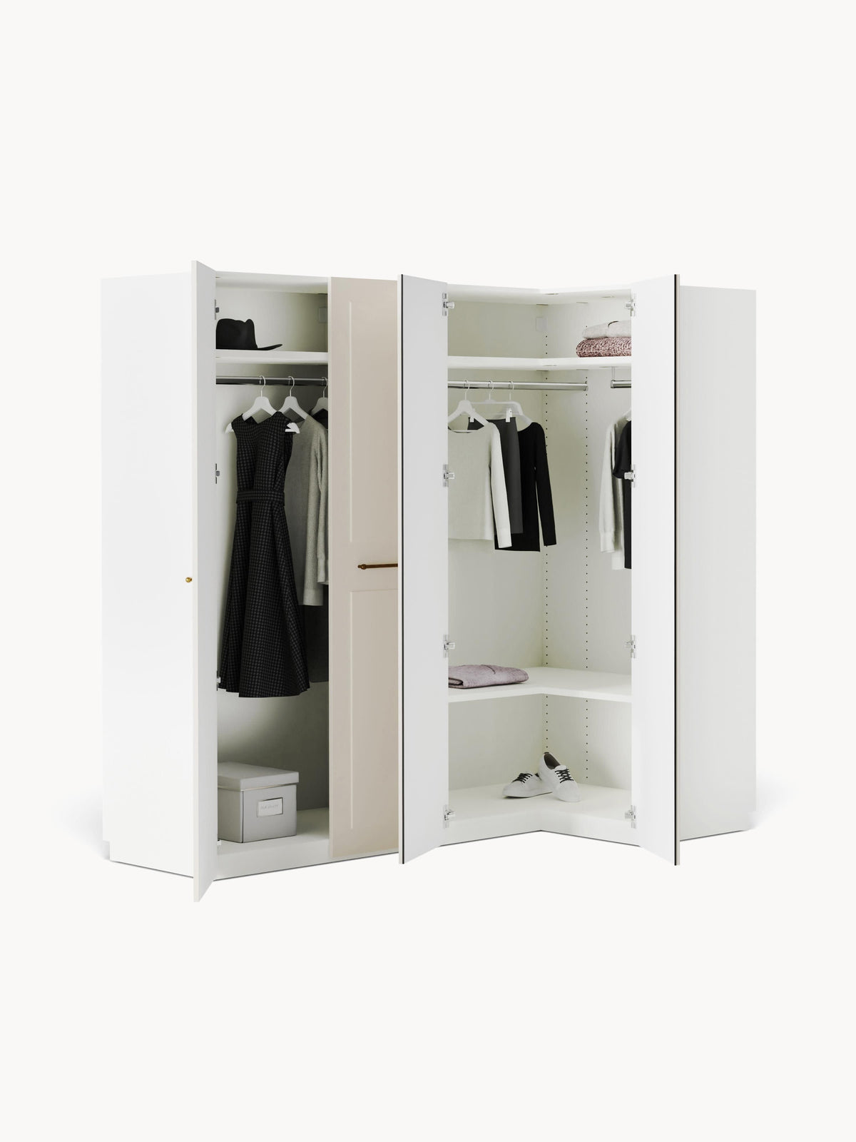 Charvella Modular Corner Wardrobe, 215 cm Wide, in Various Sizes