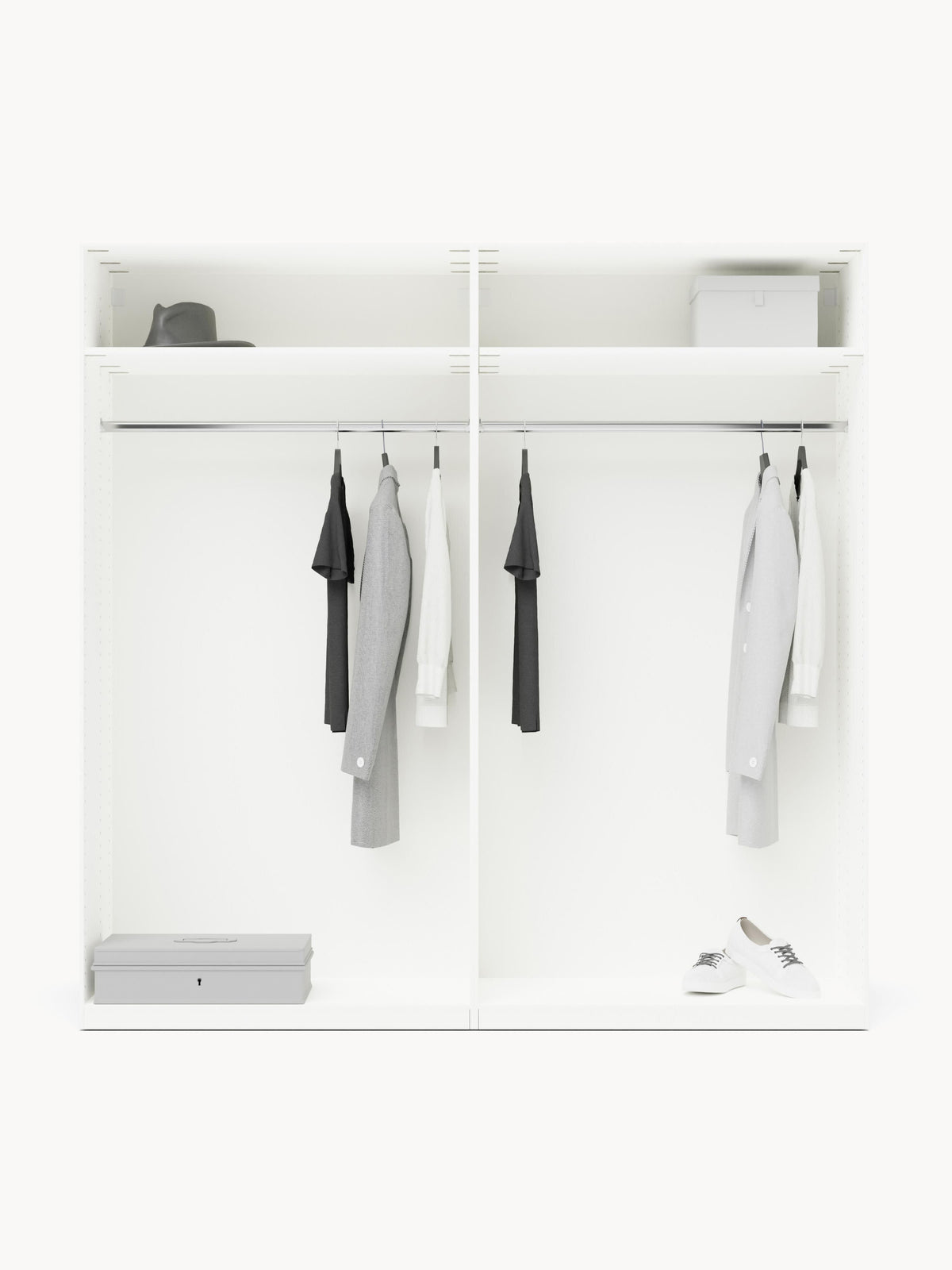 Charvella Modular Hinged-Door Wardrobe, 200 cm Wide, in Various Sizes