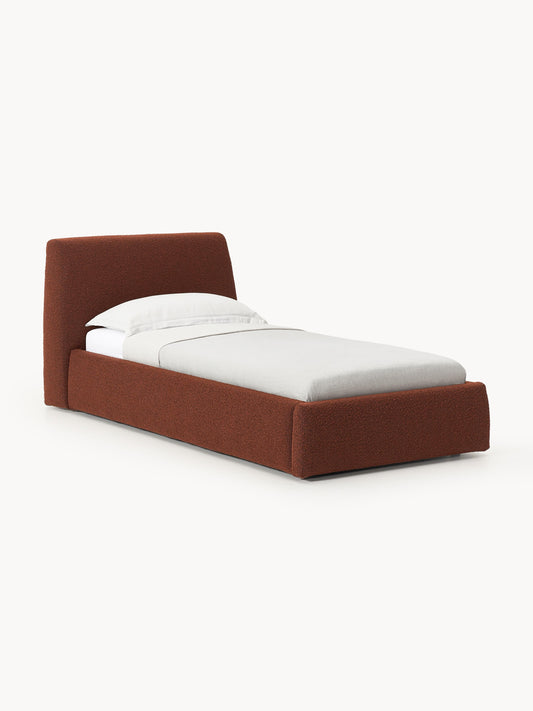 Clodan Bouclé Single Bed with Storage
