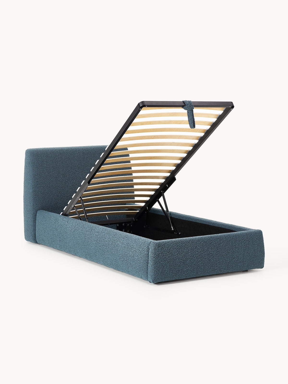 Clodan Bouclé Single Bed with Storage