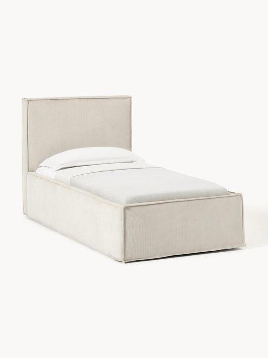 Drevio Corduroy Single Bed