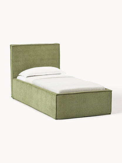 Drevio Corduroy Single Bed