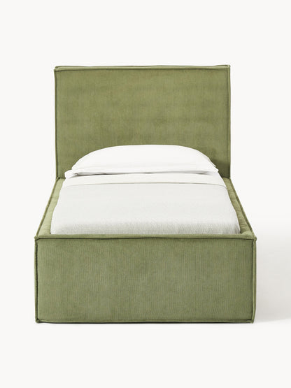 Drevio Corduroy Single Bed