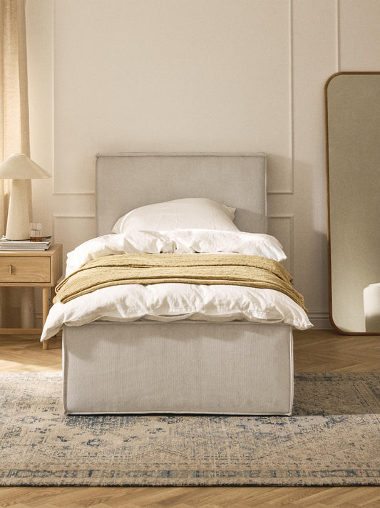 Drevio Corduroy Single Bed