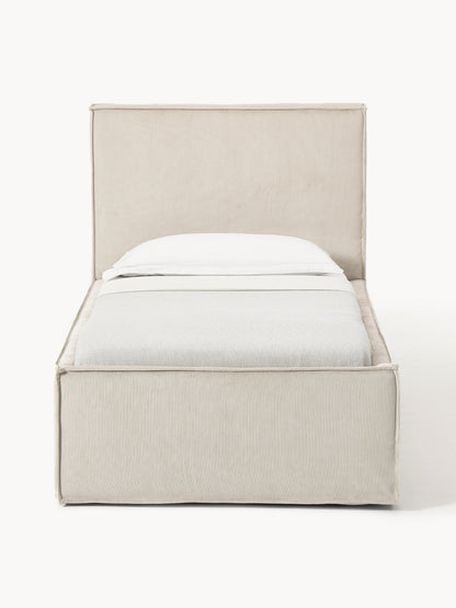 Drevio Corduroy Single Bed