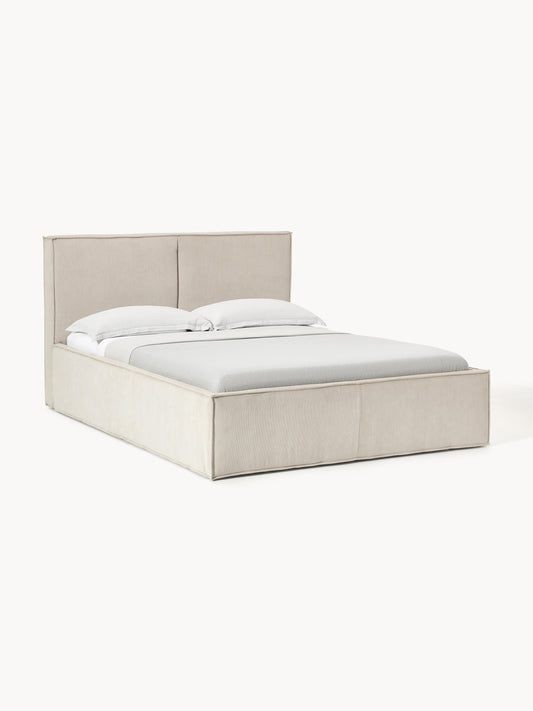 Drevio Upholstered Bed in Corduroy