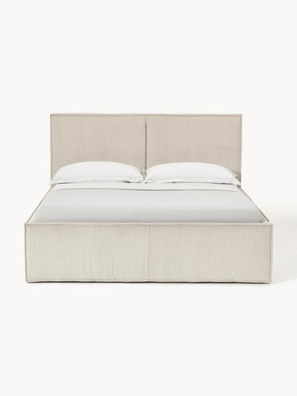 Drevio Upholstered Bed in Corduroy