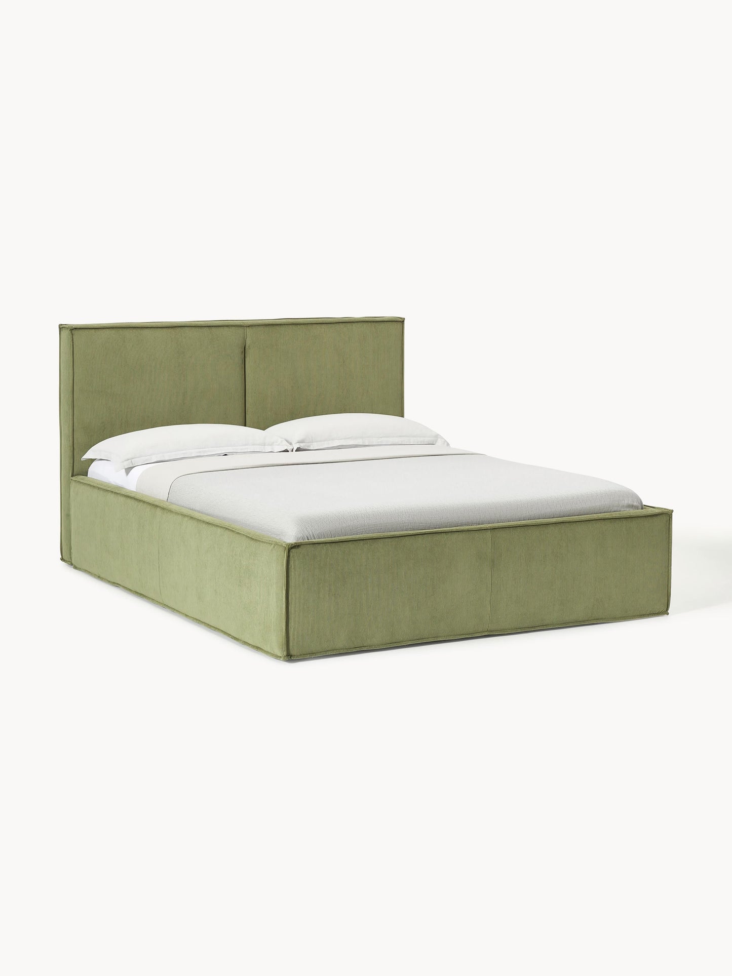 Drevio Upholstered Bed in Corduroy with Storage