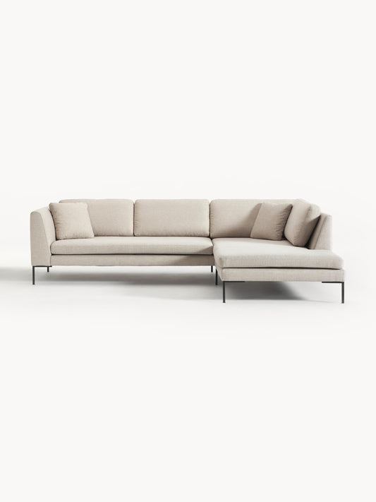 Emvira Corner Sofa with Metal Legs