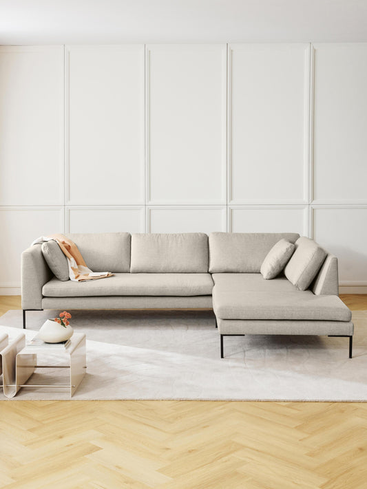Emvira Corner Sofa with Metal Legs