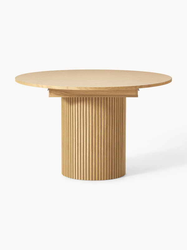 Filvano Extendable Dining Table with Grooved Texture, 120 - 160 x 75 cm