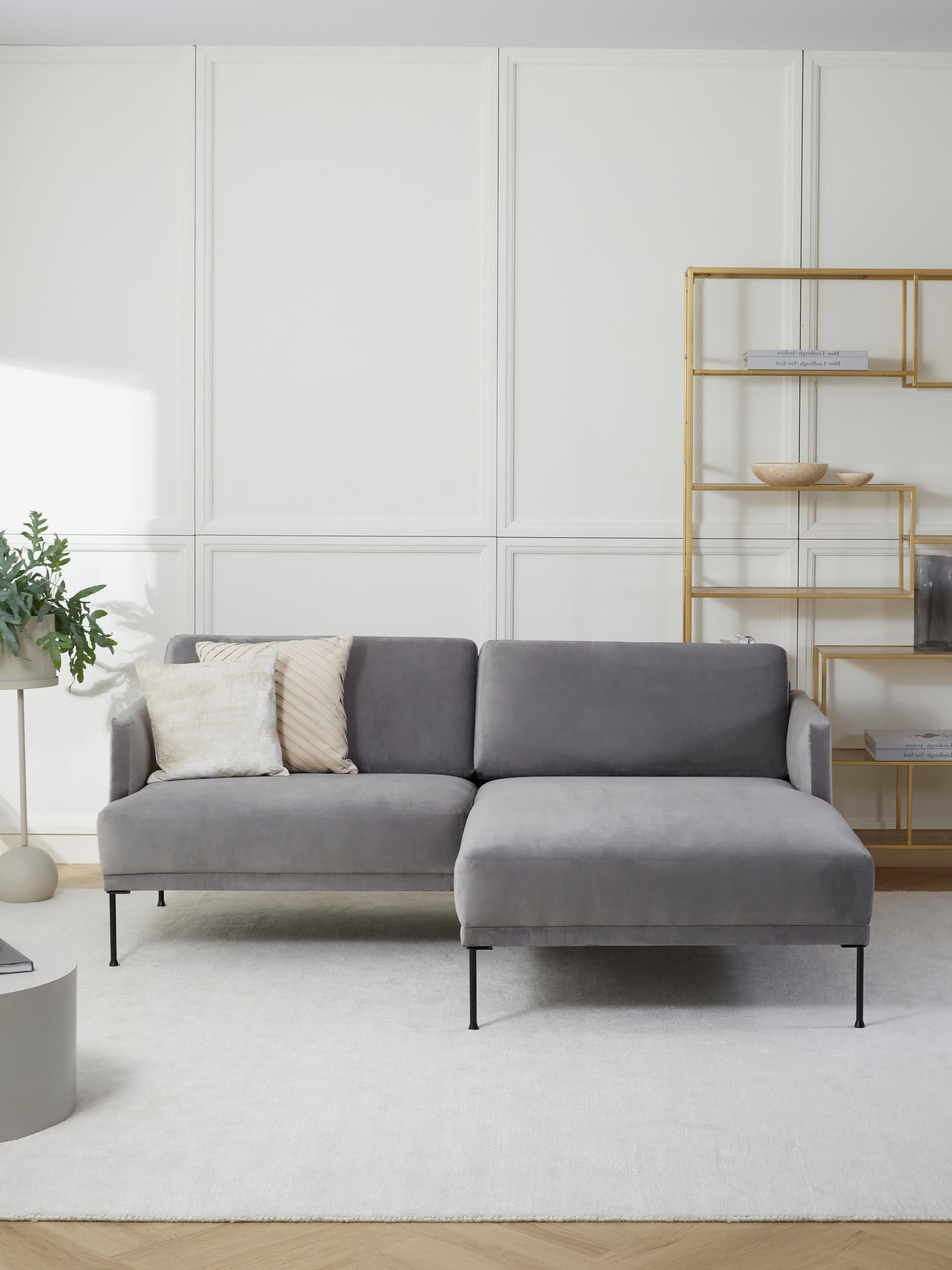 Fluvano Small Corner Sofa in Velvet
