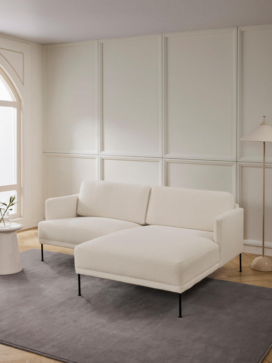 Fluvano Small Teddy Fabric Corner Sofa