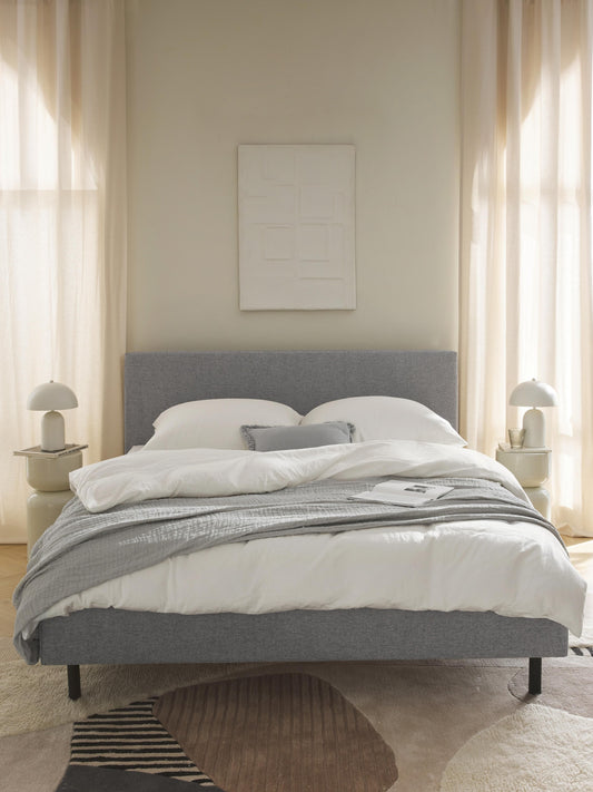 Giulena Upholstered Bed with Wooden Feet